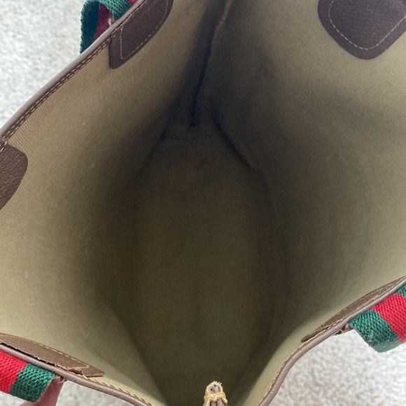 Authentic Gucci Tote Bag Brown PVC Used Handbag Vintage - Picture 11 of 16